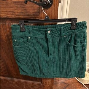 BDG Green Corduroy Mini Skirt